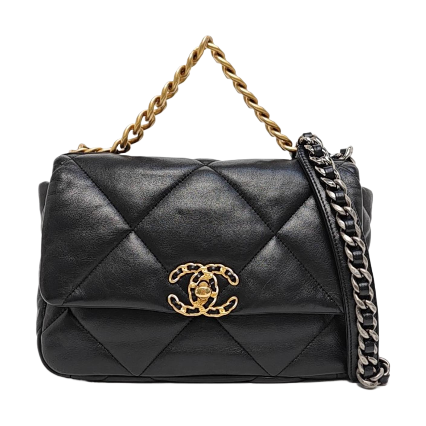 CHANEL 19 Small Quilted Lambskin Black