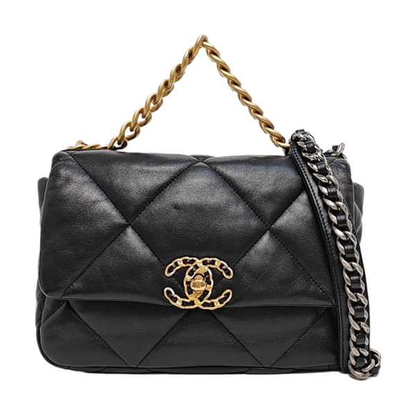 CHANEL 19 Small Quilted Lambskin Black