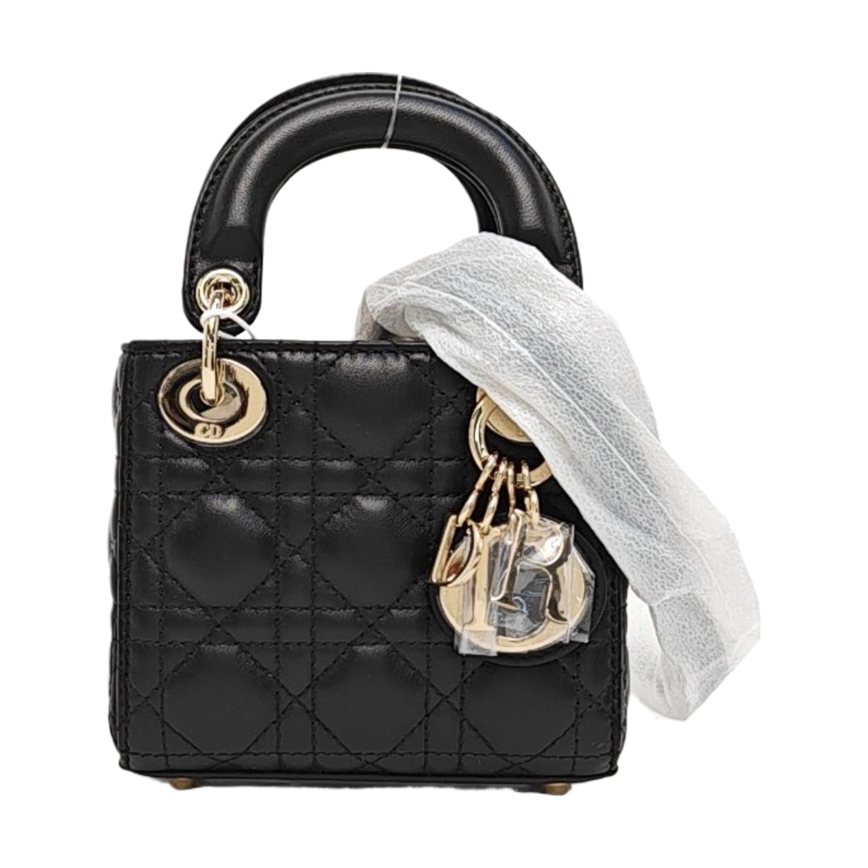 Lady Dior Super Mini Cannage Lambskin Black