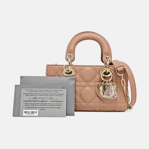 Lady D-Joy Super Mini Cannage Lambskin Pink