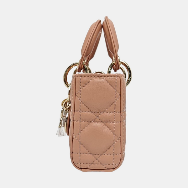 Lady D-Joy Super Mini Cannage Lambskin Pink