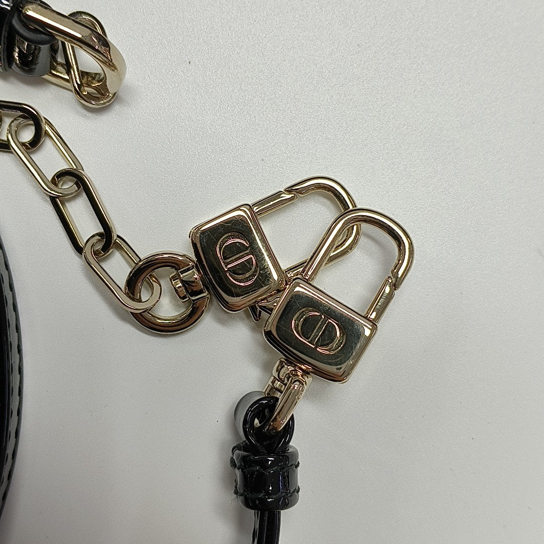 Lady Dior Super Mini Cannage Patent Leather Black