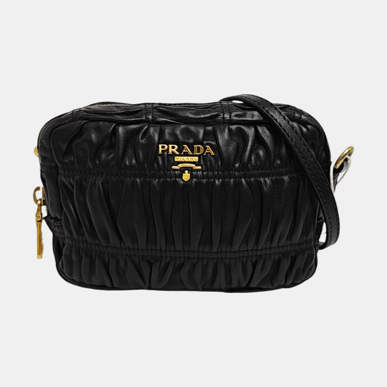 Quilted Lambskin Shoulder Bag Black