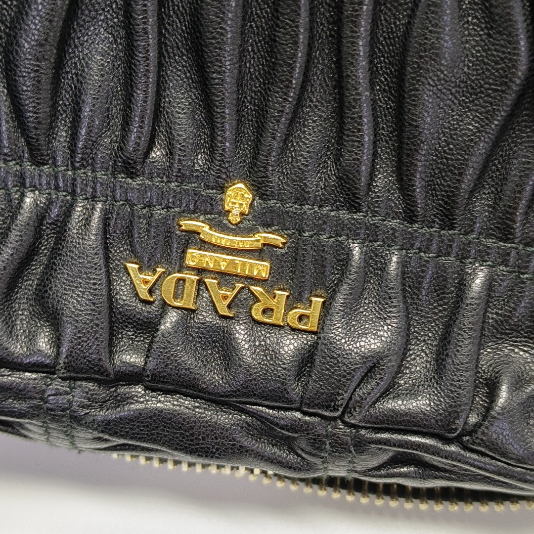 Quilted Lambskin Shoulder Bag Black