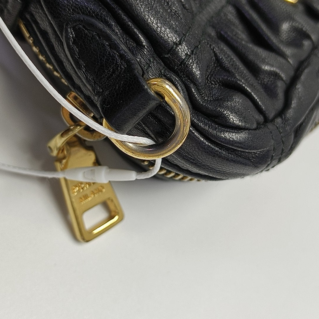 Quilted Lambskin Shoulder Bag Black