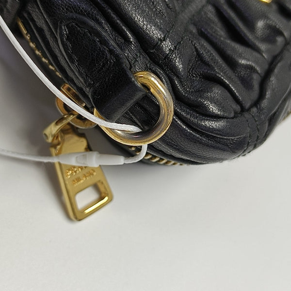 Quilted Lambskin Shoulder Bag Black