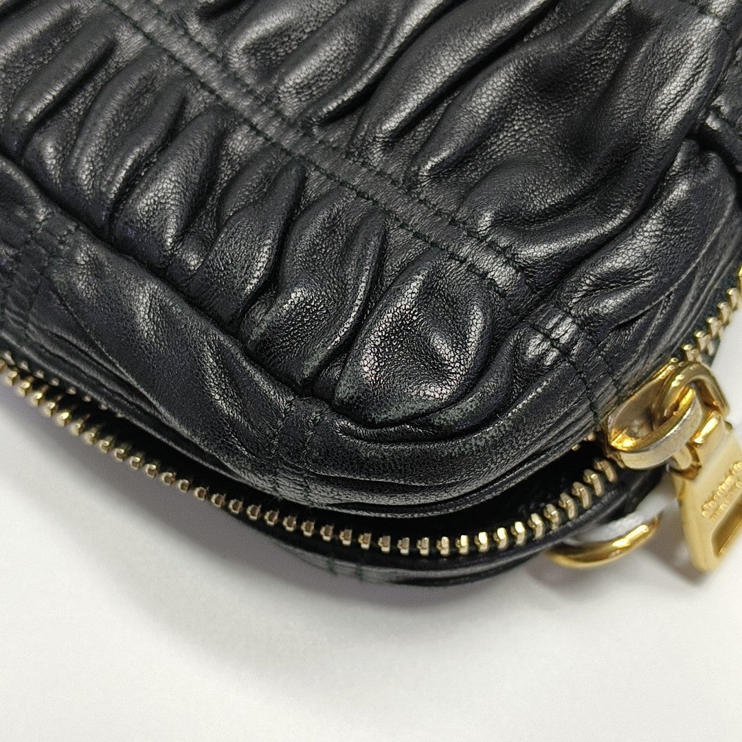Quilted Lambskin Shoulder Bag Black