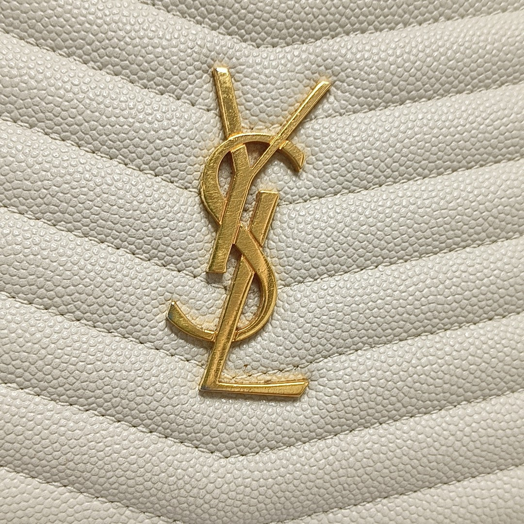 LOU Mini Chevron Calfskin White