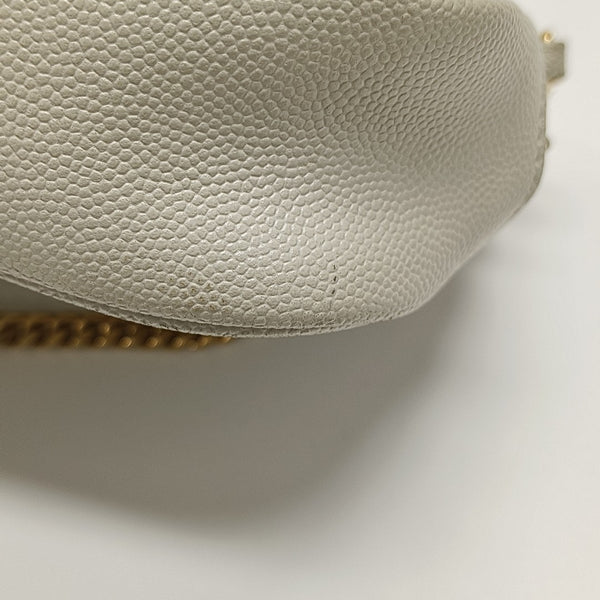 LOU Mini Chevron Calfskin White