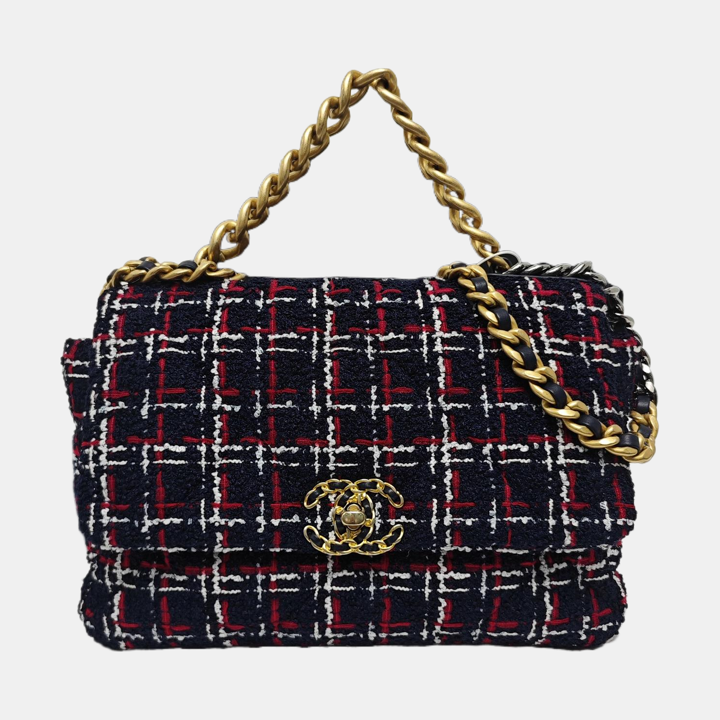 CHANEL 19 Large Quilted Wool Multicolor