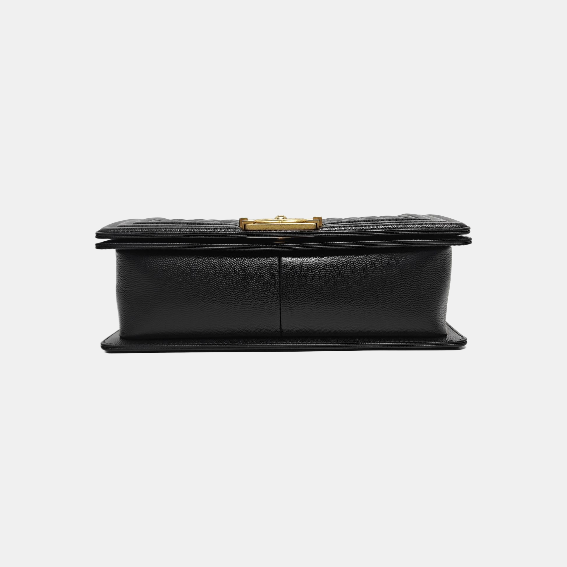 BOY CHANEL Medium Quilted Grained Calfskin Black