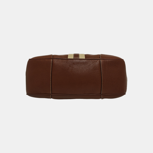 Calfskin Top Handle Bag Brown