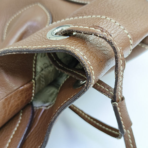 Calfskin Top Handle Bag Brown