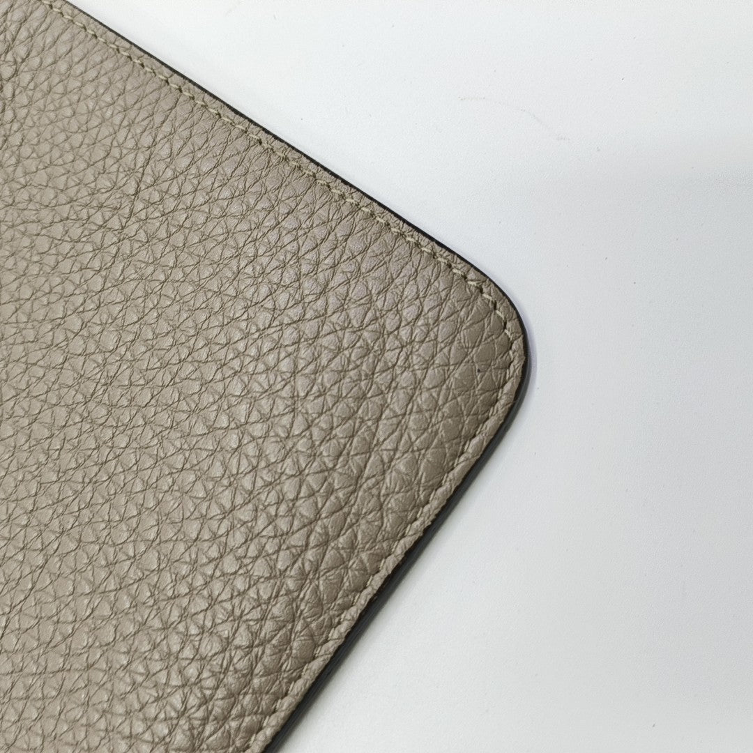 Quilted Calfskin Clutch Gray