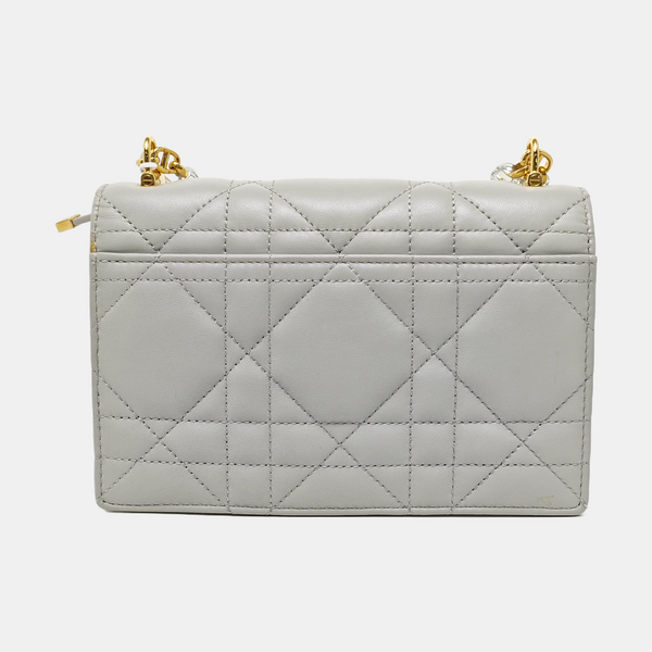 Miss Caro Mini Cannage Lambskin Gray