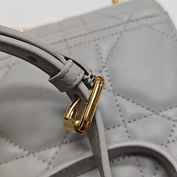 Miss Caro Mini Cannage Lambskin Gray