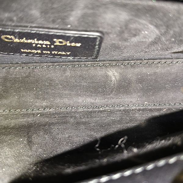Lady D-Joy Small Quilted Lambskin Black