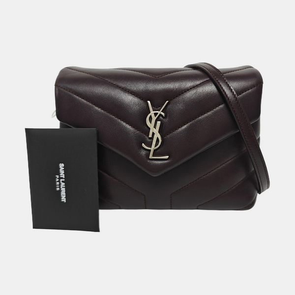 LOULOU Small Chevron Calfskin Brown
