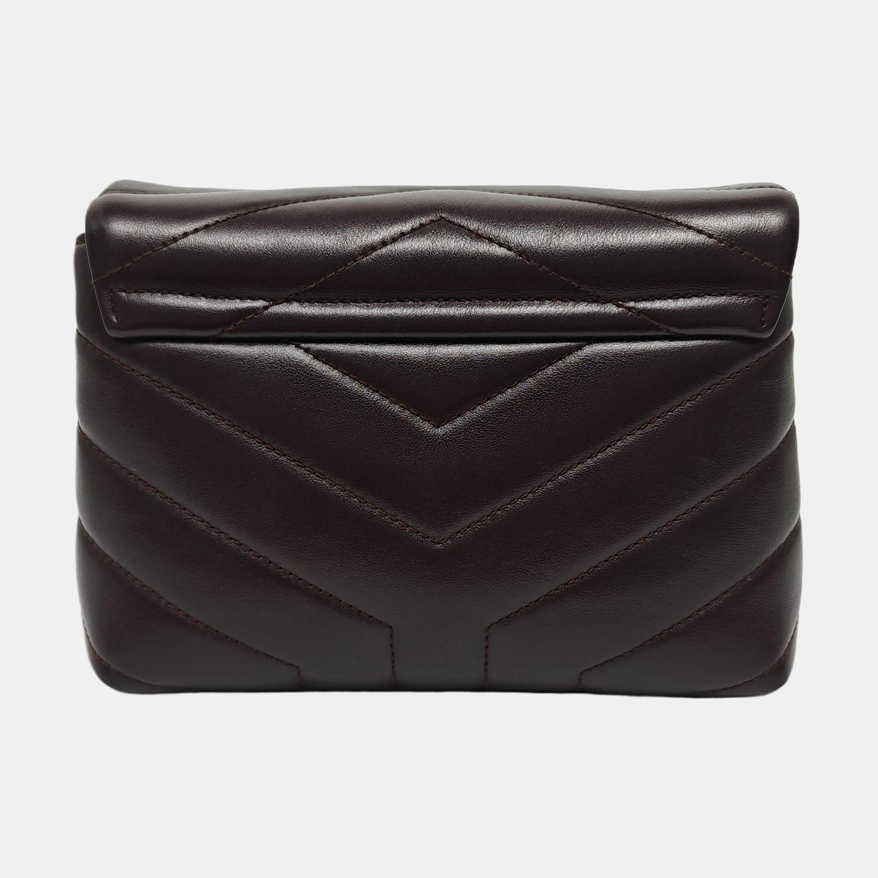 LOULOU Small Chevron Calfskin Brown