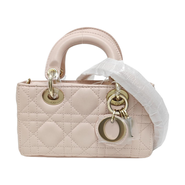 Lady D-Joy Super Mini Cannage Lambskin Pink