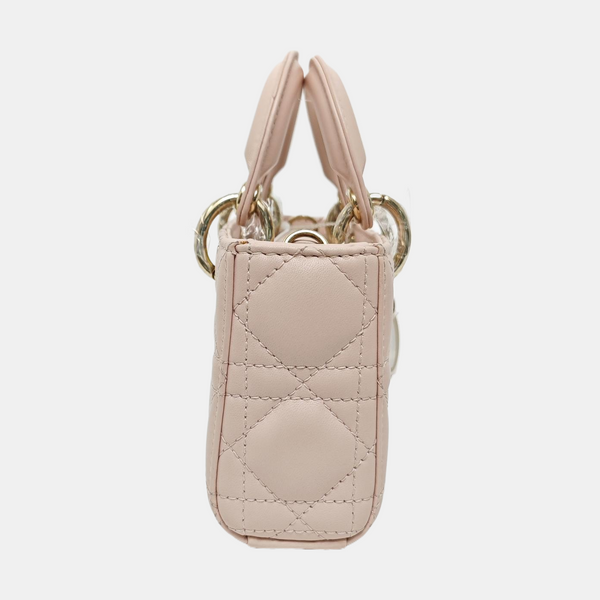 Lady D-Joy Super Mini Cannage Lambskin Pink
