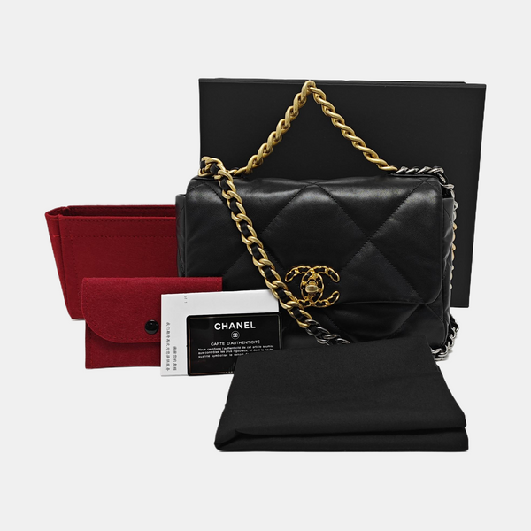 CHANEL 19 Small Quilted Lambskin Black