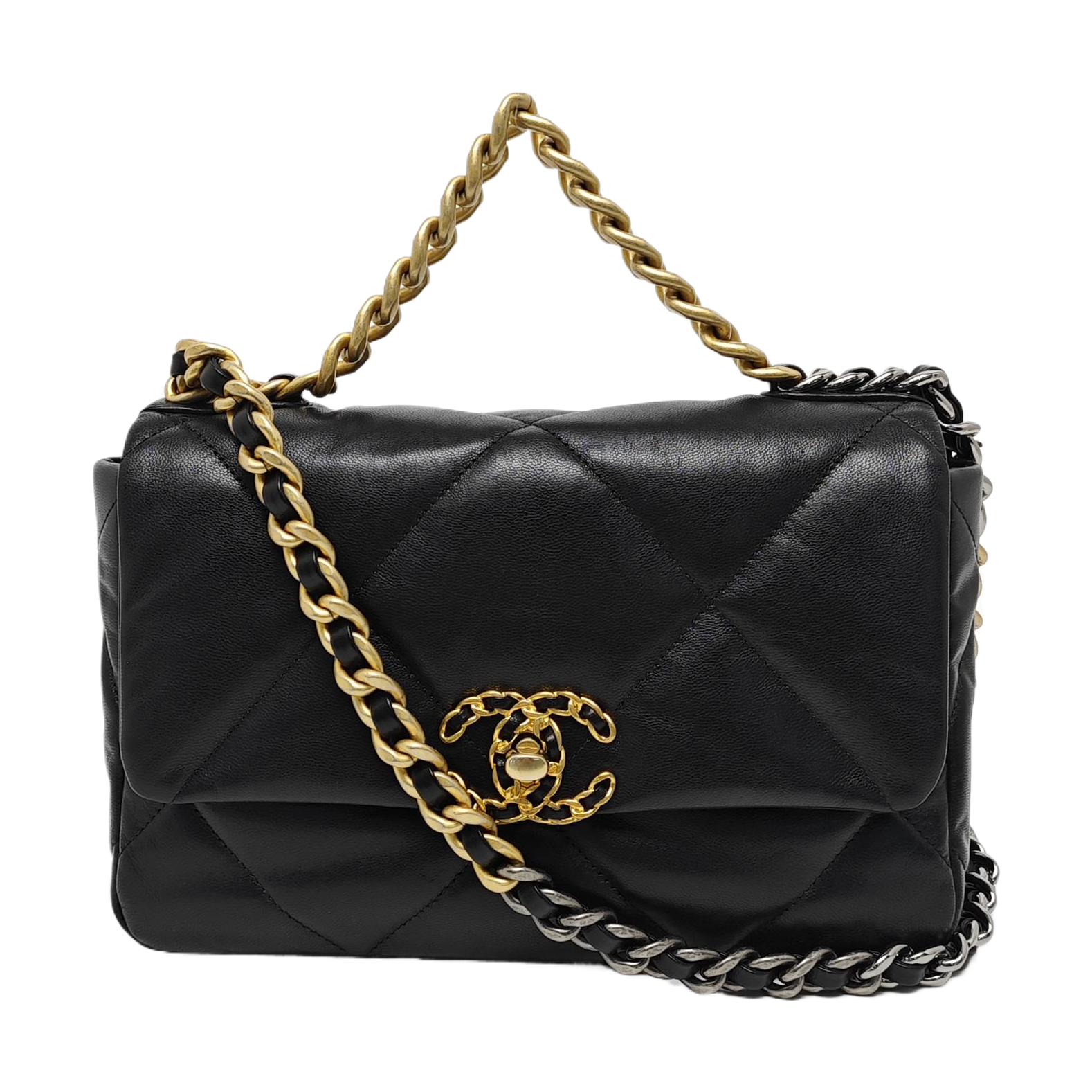 CHANEL 19 Small Quilted Lambskin Black