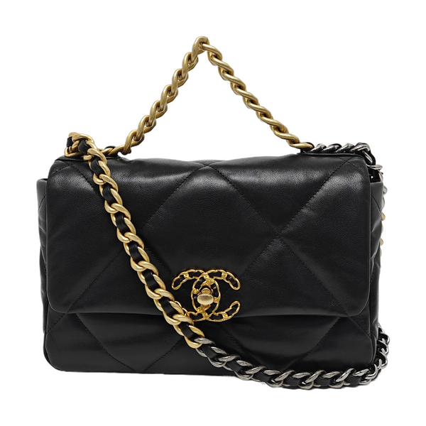 CHANEL 19 Small Quilted Lambskin Black