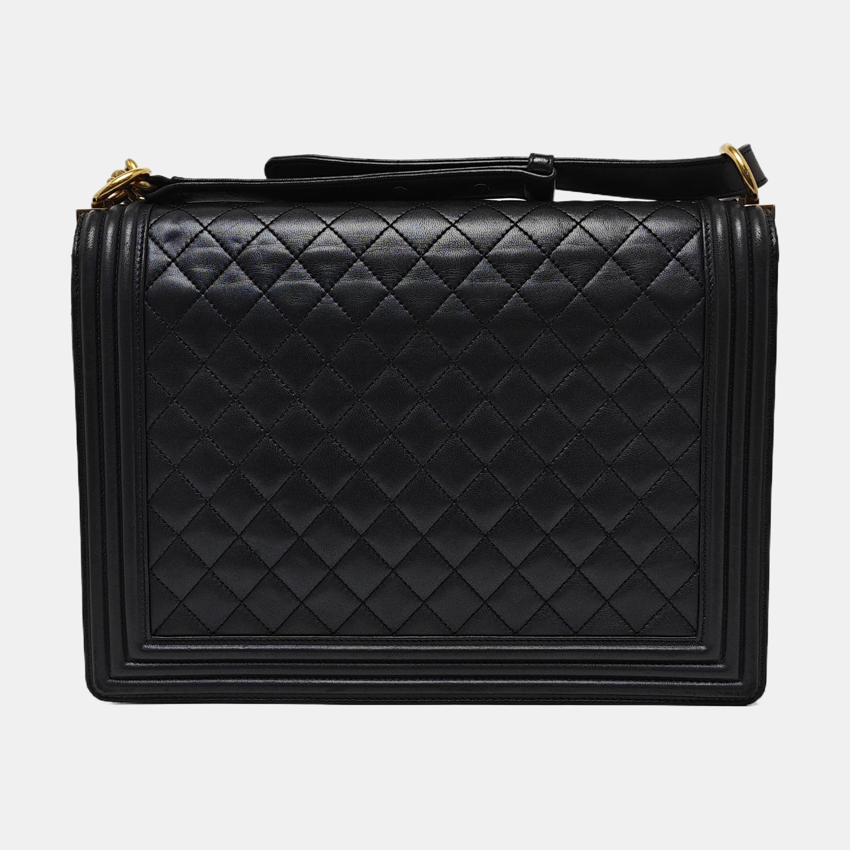 BOY CHANEL Extra Large Quilted Lambskin Black