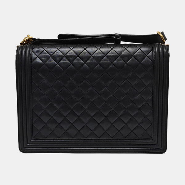 BOY CHANEL Extra Large Quilted Lambskin Black