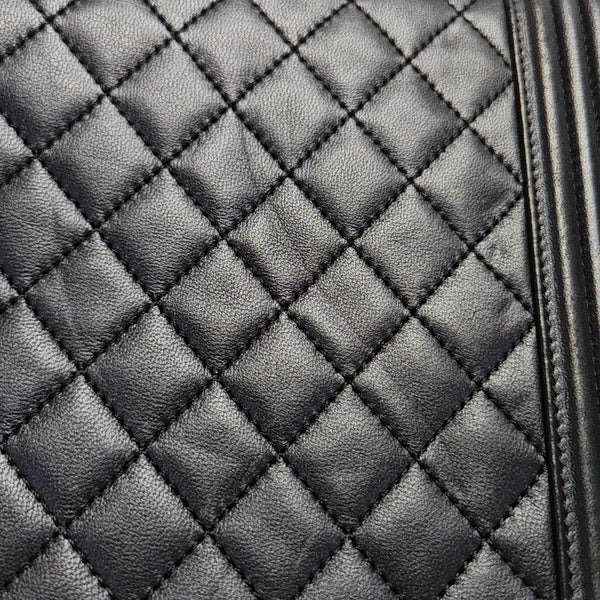 BOY CHANEL Extra Large Quilted Lambskin Black