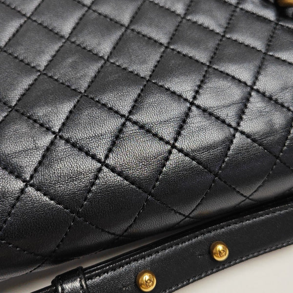 BOY CHANEL Extra Large Quilted Lambskin Black