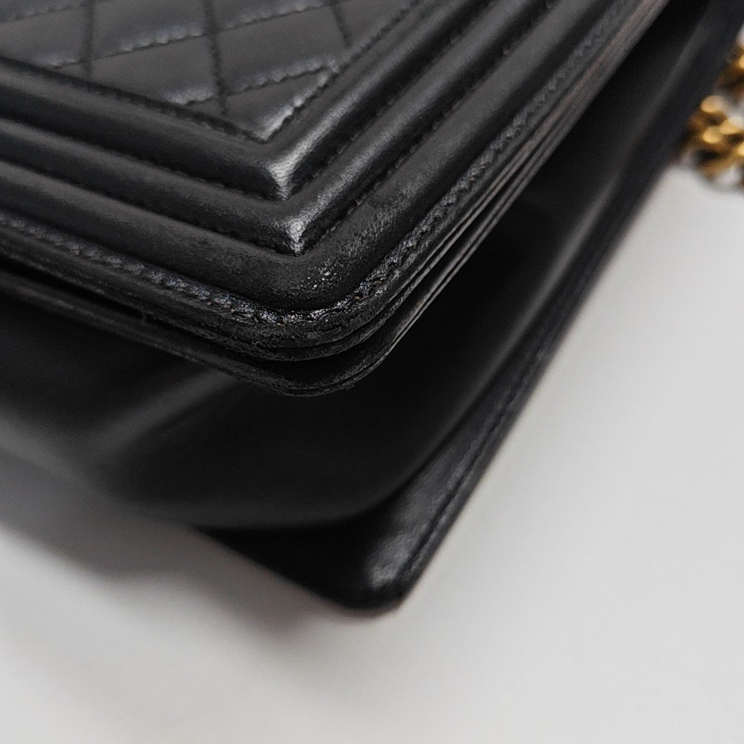 BOY CHANEL Extra Large Quilted Lambskin Black
