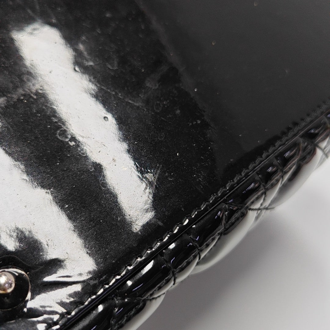 Lady Dior Medium Cannage Patent Leather Black