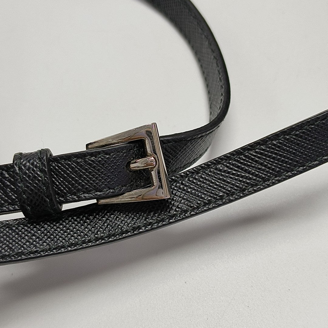Saffiano Calfskin Shoulder Bag Black