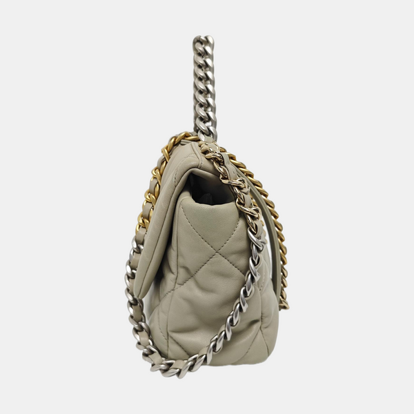 CHANEL 19 Small Quilted Lambskin Gray
