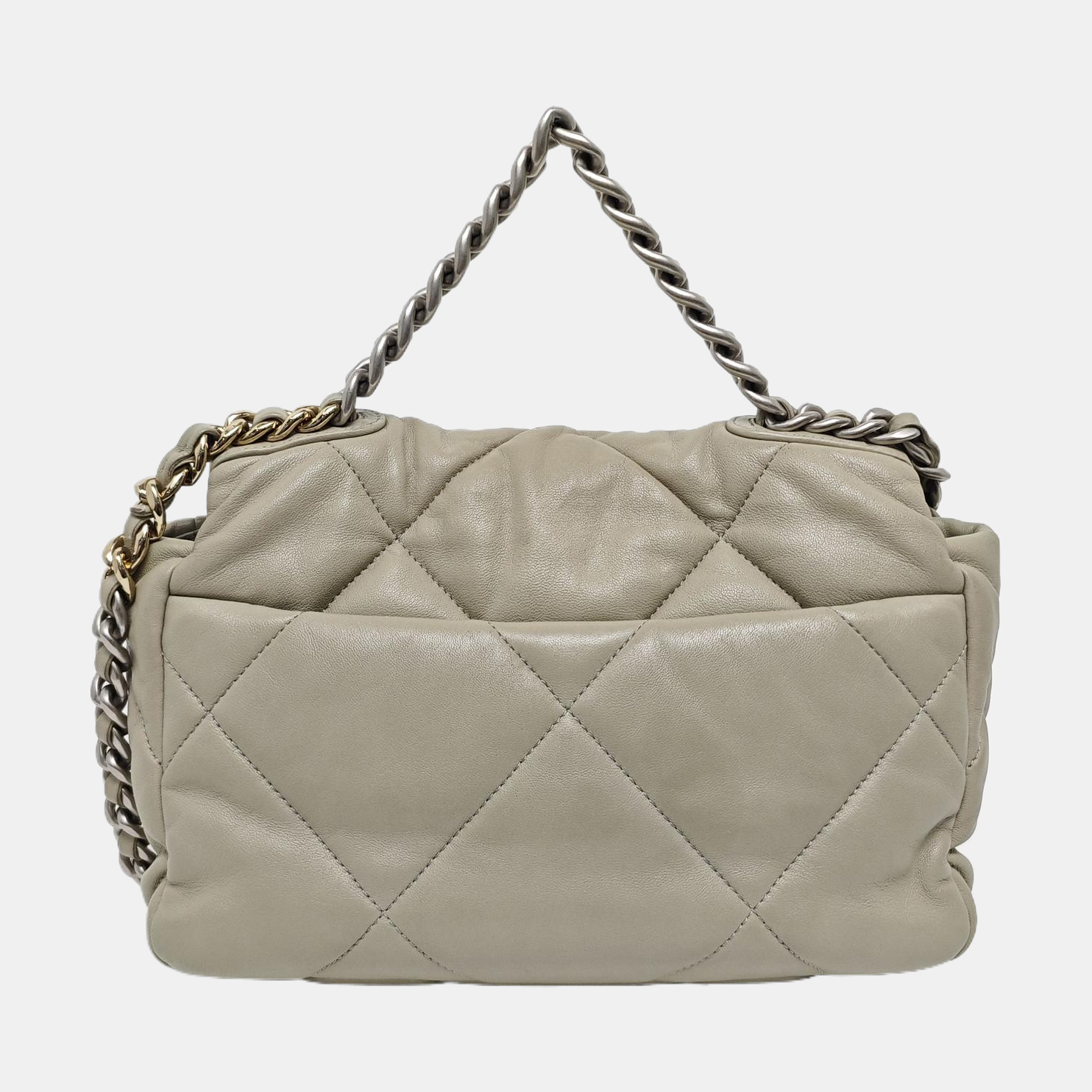CHANEL 19 Small Quilted Lambskin Gray