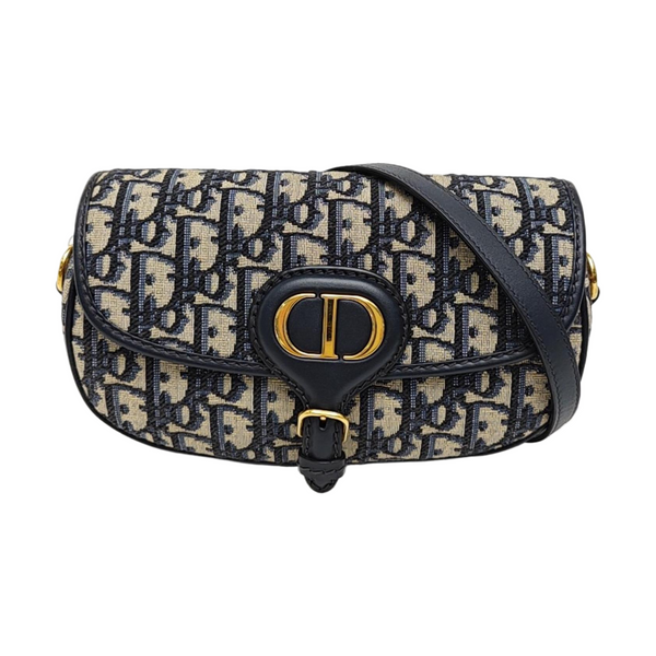 Bobby East-West Medium Oblique Canvas Blue