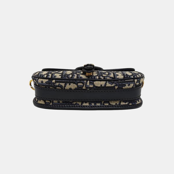 Bobby East-West Medium Oblique Canvas Blue