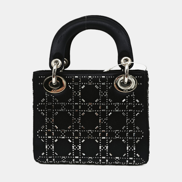 Lady Dior Mini Silk Satin Blue