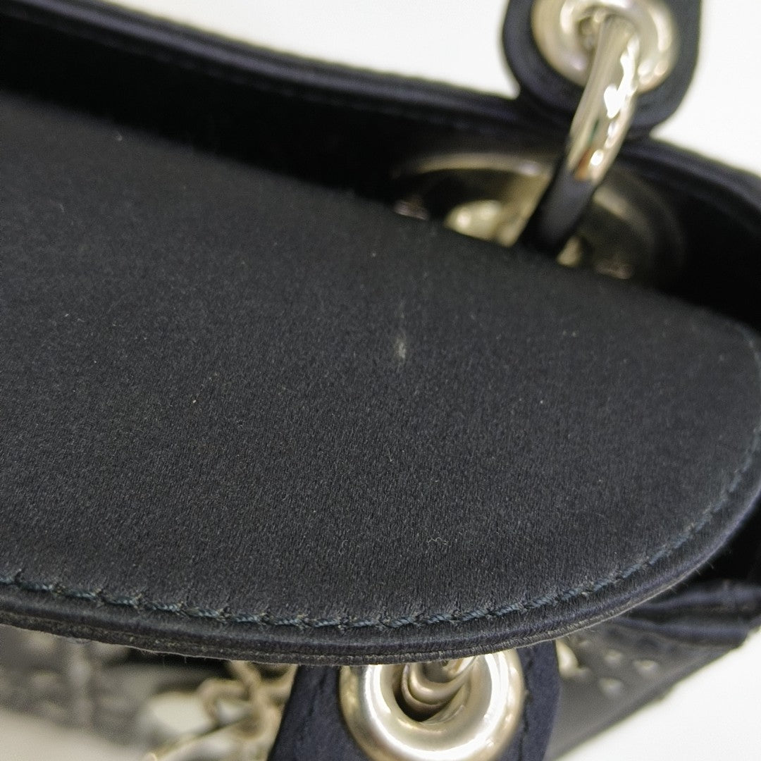 Lady Dior Mini Silk Satin Blue
