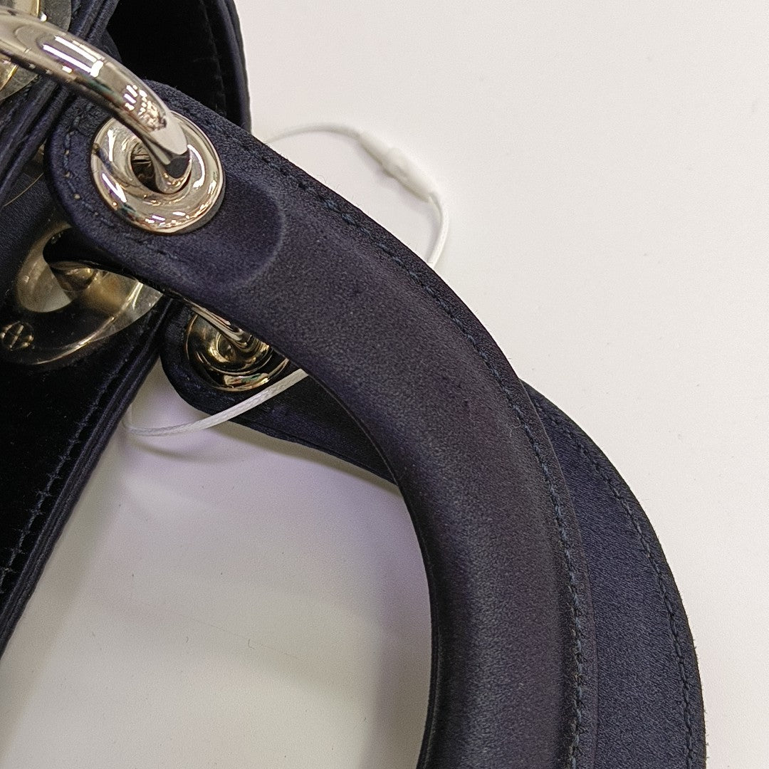 Lady Dior Mini Silk Satin Blue