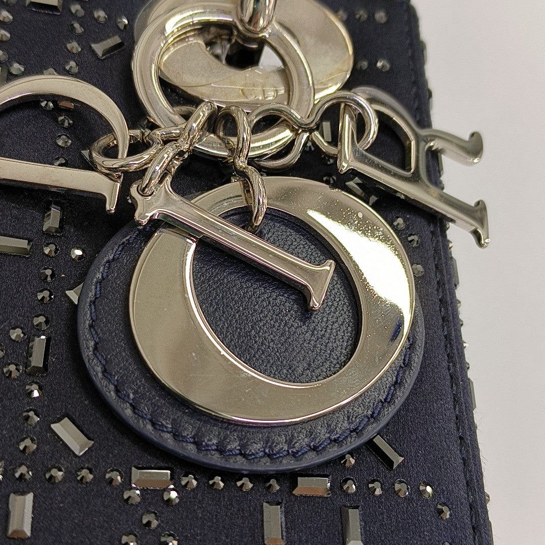 Lady Dior Mini Silk Satin Blue
