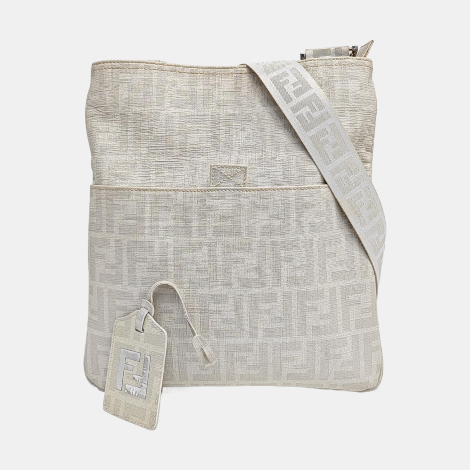 Coated Canvas Crossbody Bag Gray
