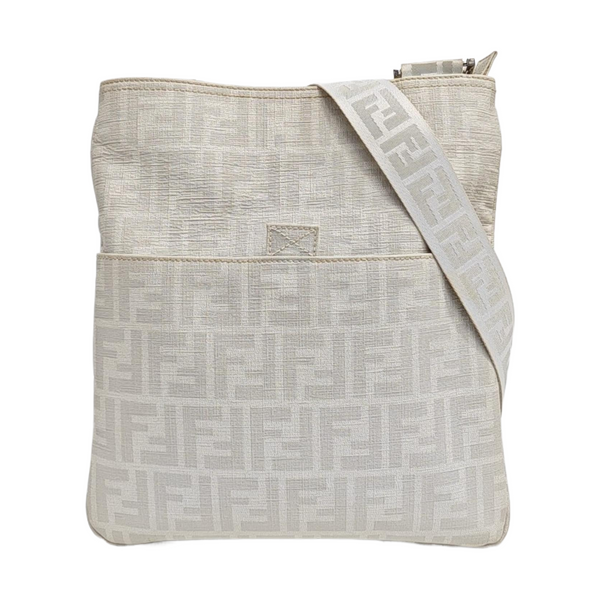 Coated Canvas Crossbody Bag Gray