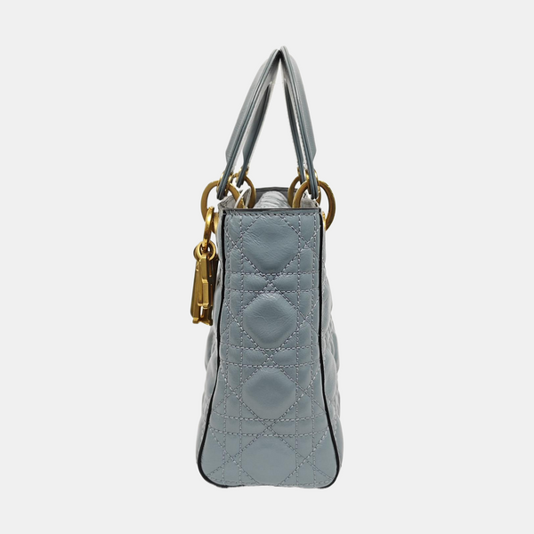 Lady Dior Small Cannage Patent Leather Blue