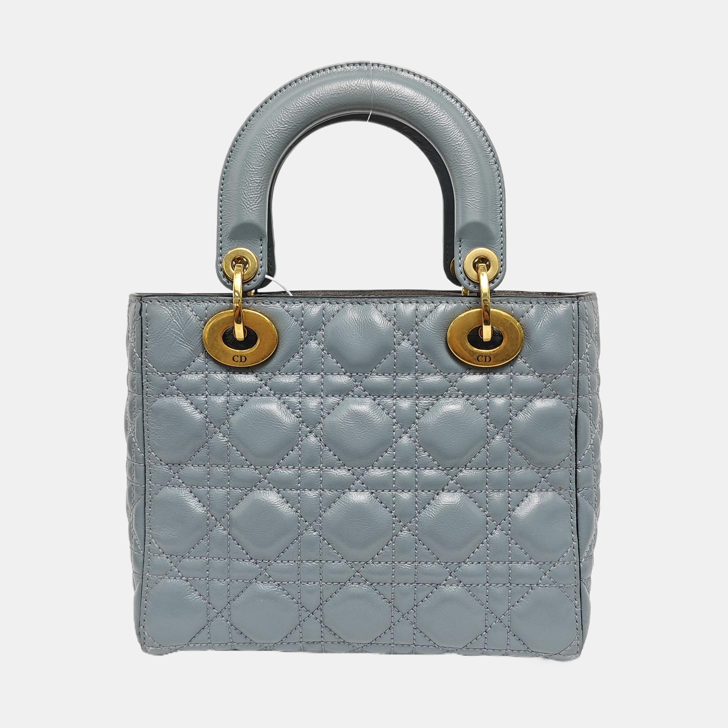 Lady Dior Small Cannage Patent Leather Blue
