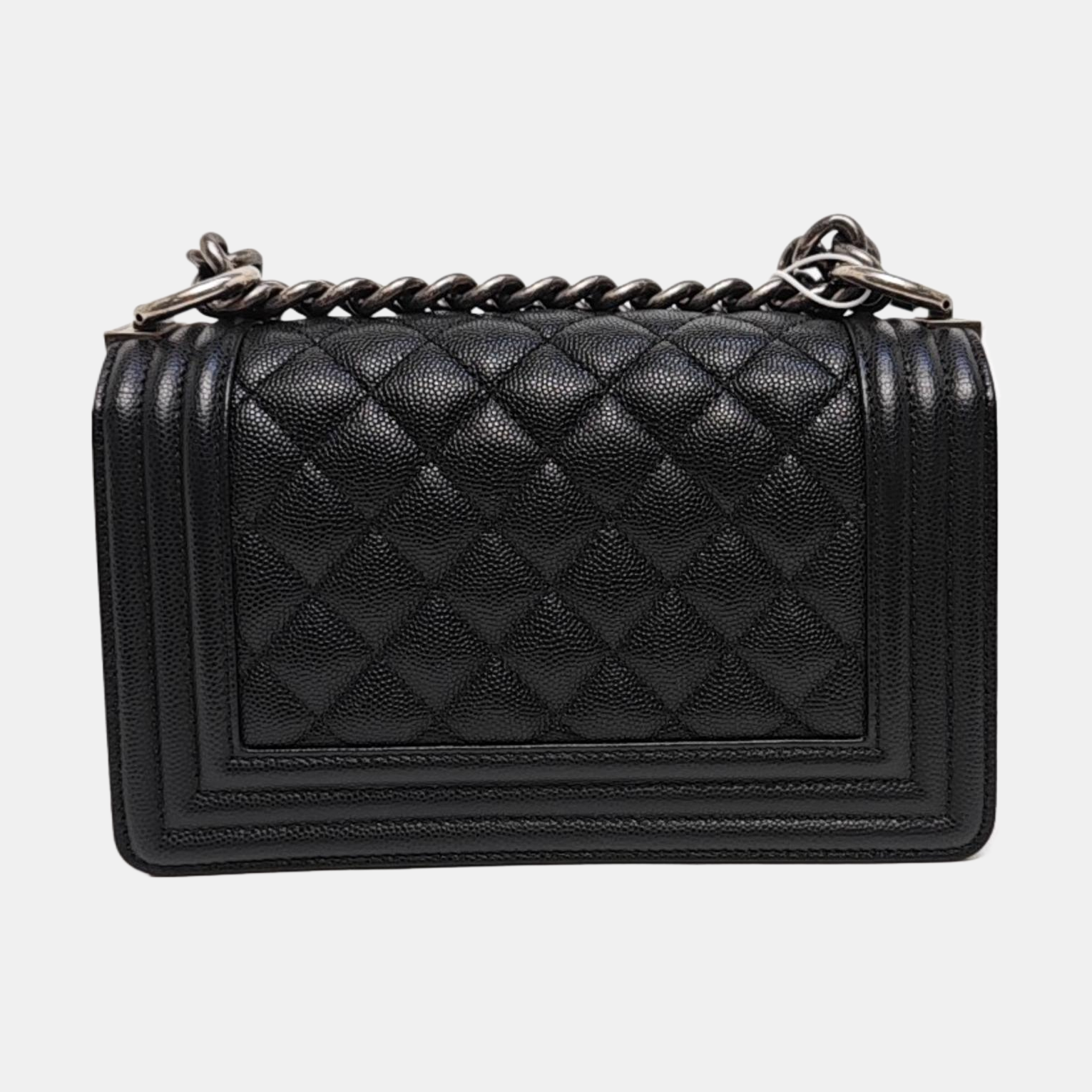 BOY CHANEL Small Quilted Grained Calfskin Black