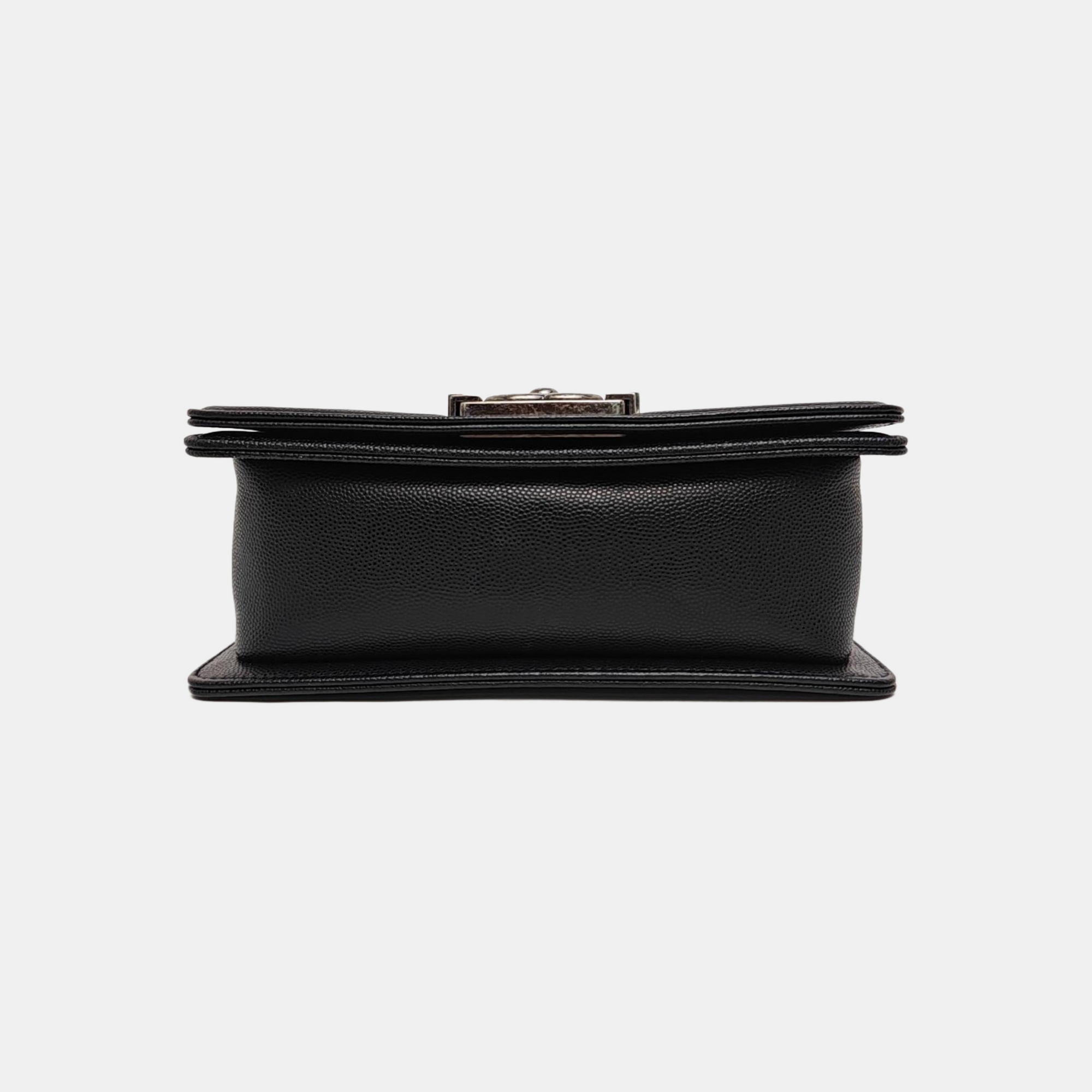 BOY CHANEL Small Quilted Grained Calfskin Black