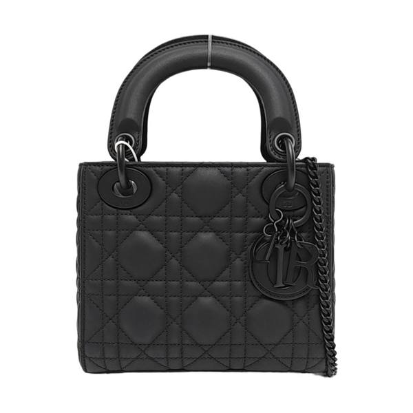 Lady Dior Mini Cannage Calfskin Black